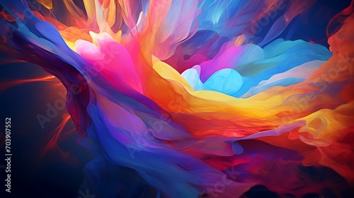 Abstract Painting with Vibrant Colors. Fantasy