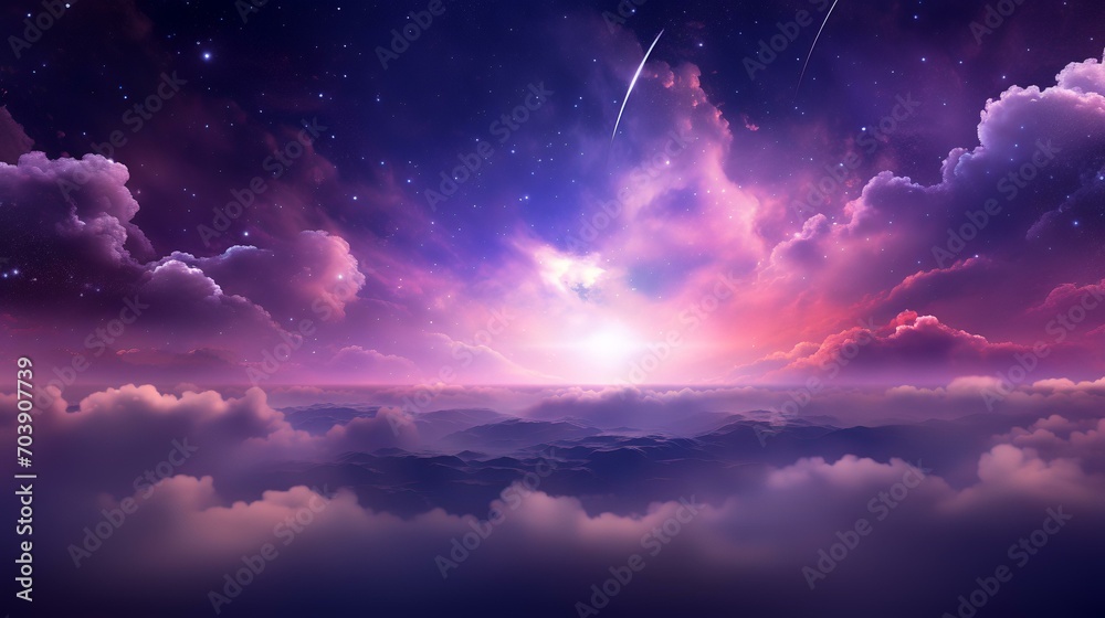 Abstract Starlight and Pink and Purple Clouds

