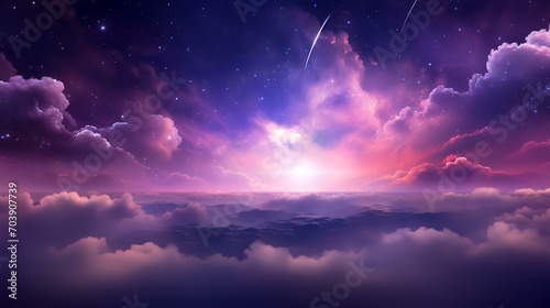 Abstract Starlight and Pink and Purple Clouds