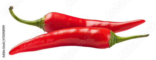 Delicious red chili peppers cut out