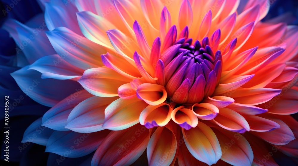 Fototapeta premium macro close-up photography of vibrant colorful flower, generative AI