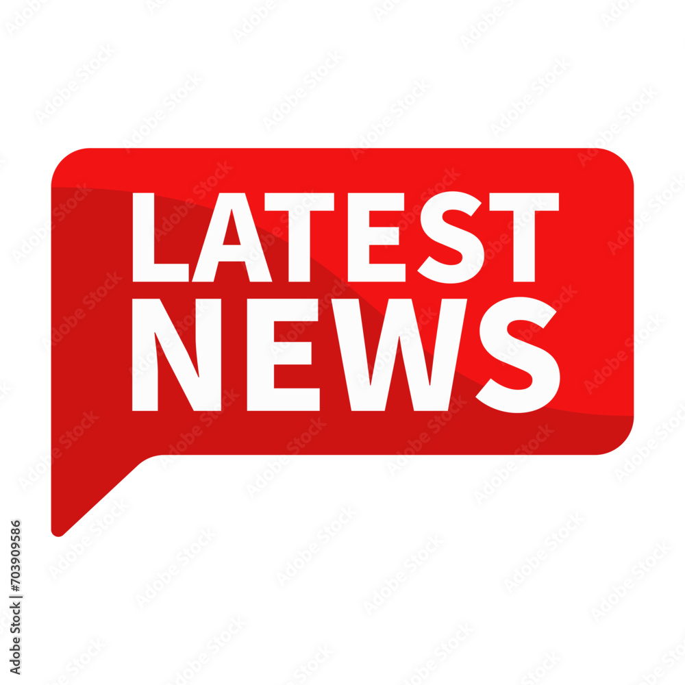 Latest News In Red Rectangle Shape For Trending Hot Information Announcement Marketing Social Media

