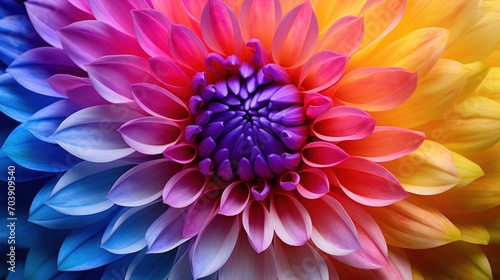 macro close-up photography of vibrant colorful flower, generative AI photo