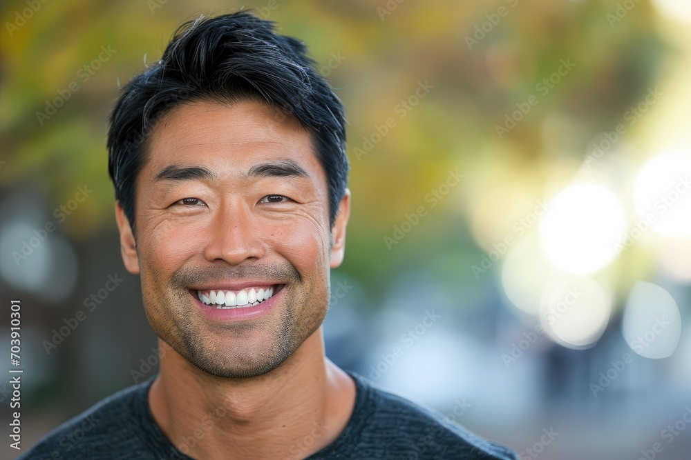 Asian man with a radiant and warm smile. Asian man with a radiant and warm smile.