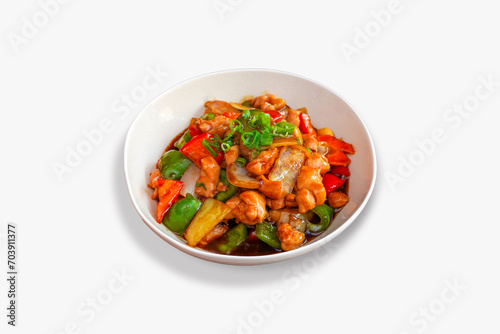 Chinese Cuisine dish on a White Background