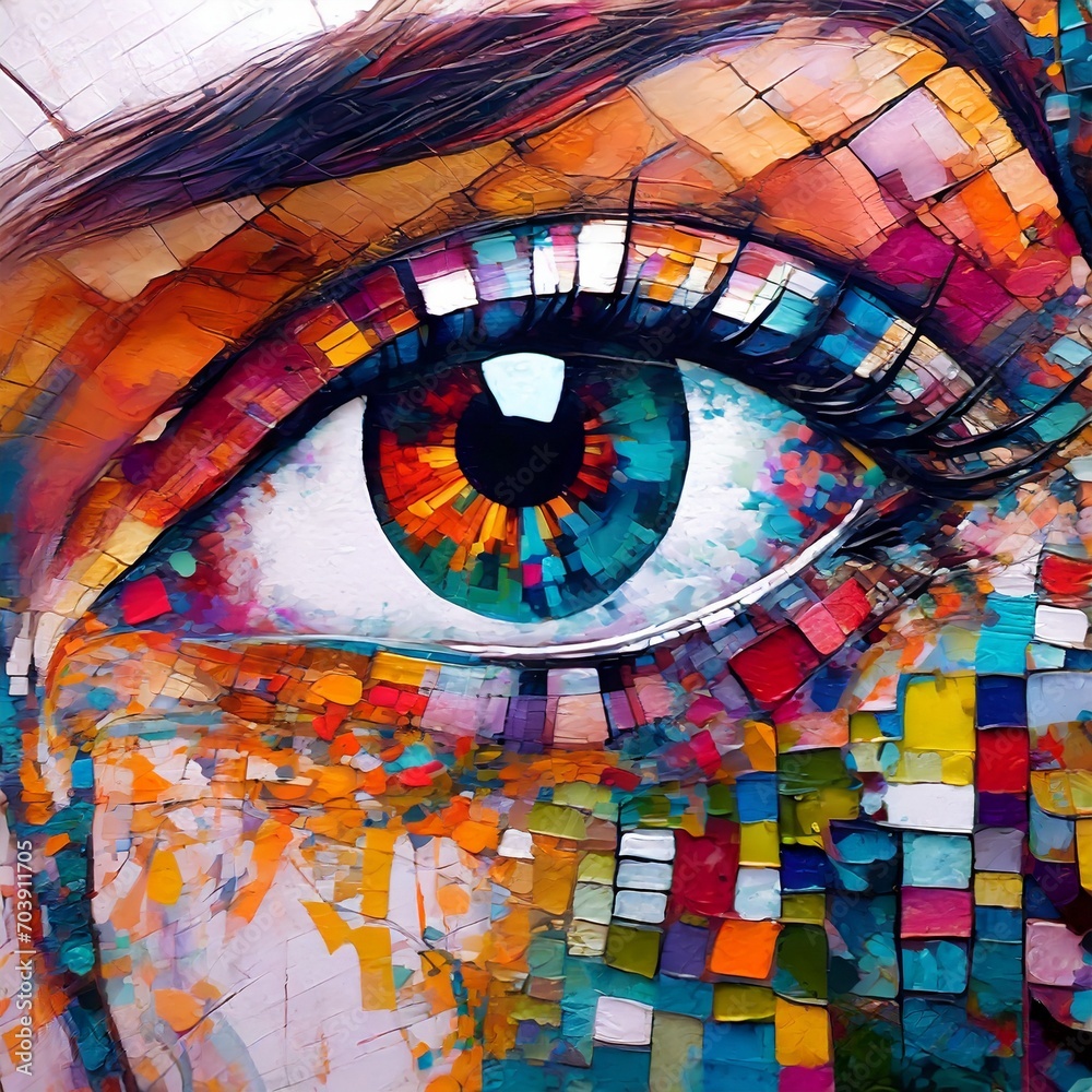 Painting of a beautiful Asian Eye close up