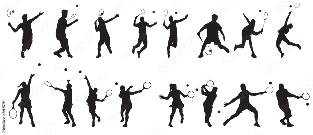 Silhouette Tennis Players Sports People Silhouette Tennis Players Sports People
