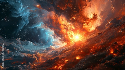 Space Background Explosion Supernova Bright Star, Background Banner HD
