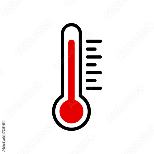High temperature thermometer icon