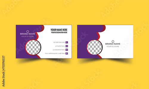 Vector illustration Design, Modern Corporate Business Card Template, Horizontal Simple Clean Layout Design Template. Personal use business card. Double side creative business card.