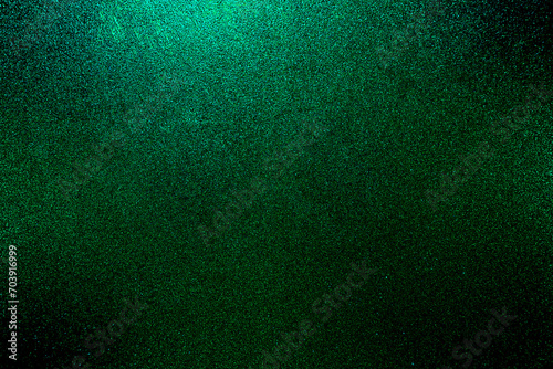 green black glitter texture abstract banner background with space. Twinkling glow stars effect. Like outer space, night sky, universe. Rusty, rough surface, grain.