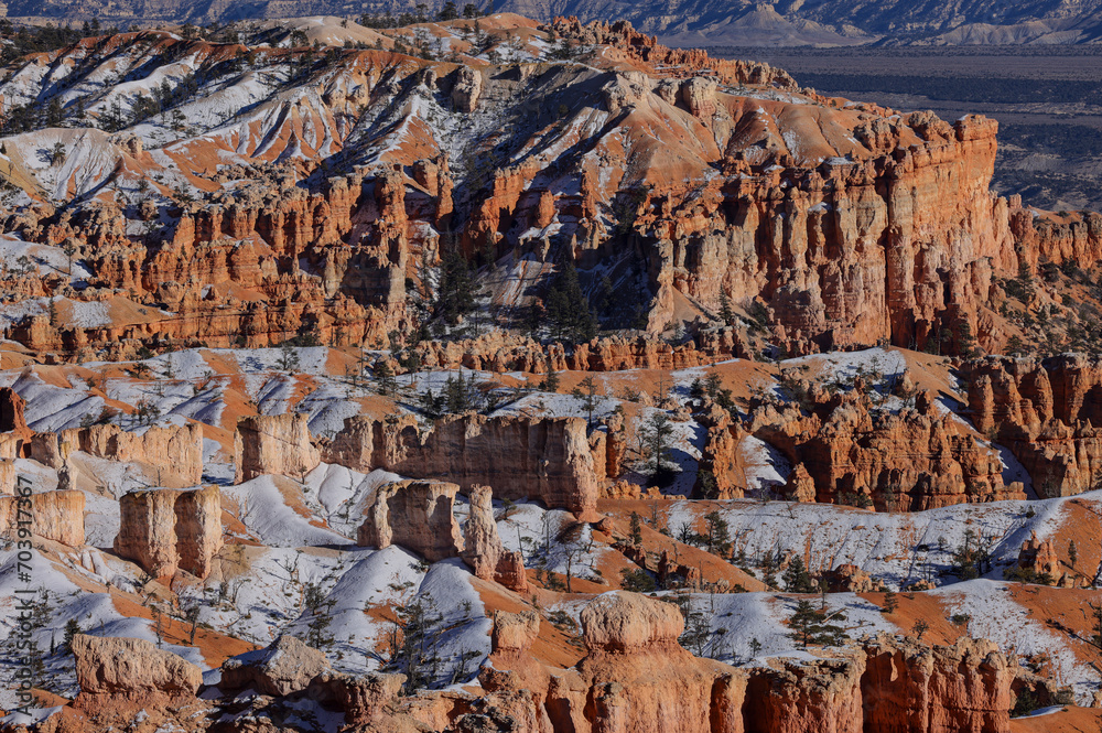 Scenic Bryce Canyon National Park Utah Winter Landscape