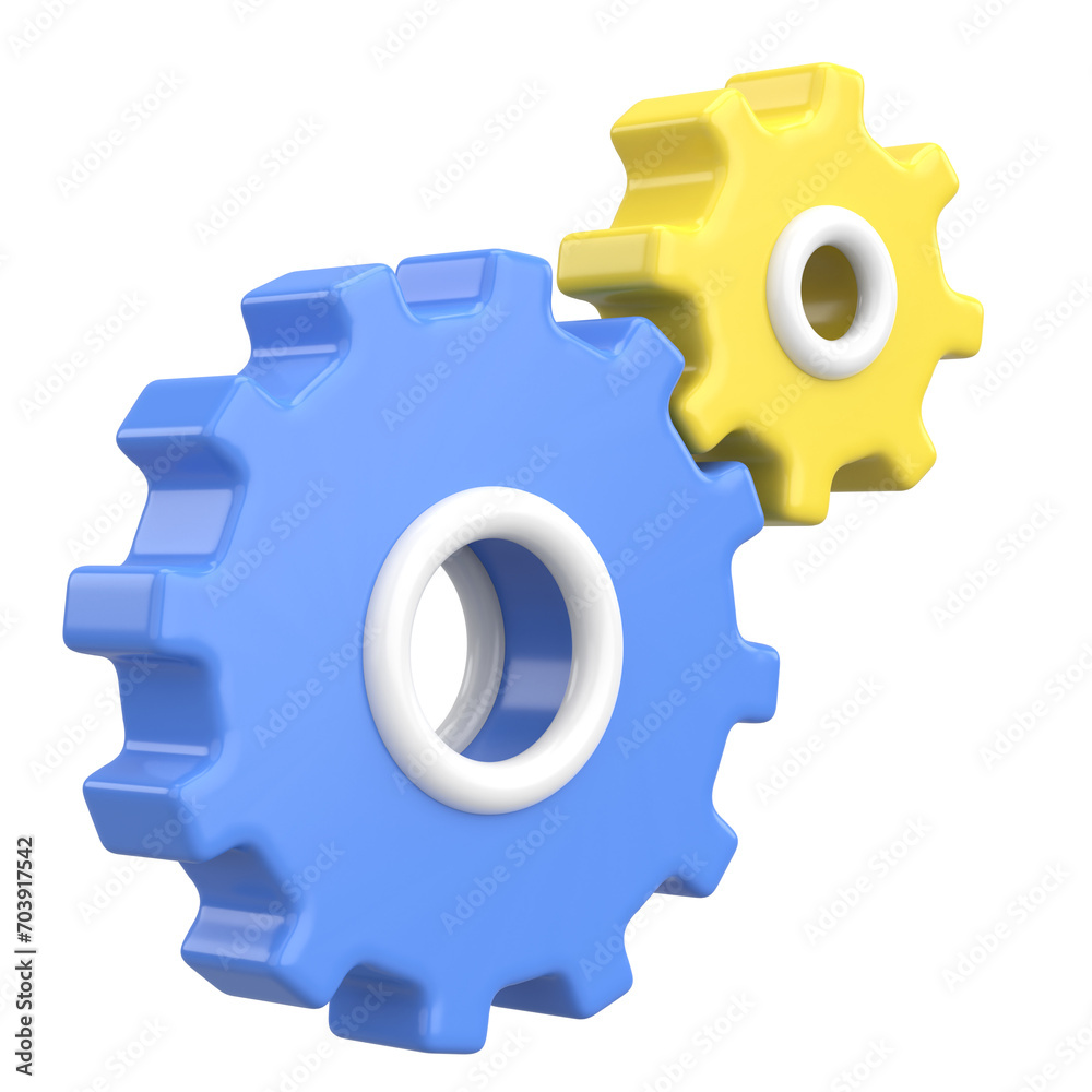 3D gear. Setting icon. 3D illustration. 3D gear. Setting icon. 3D illustration.