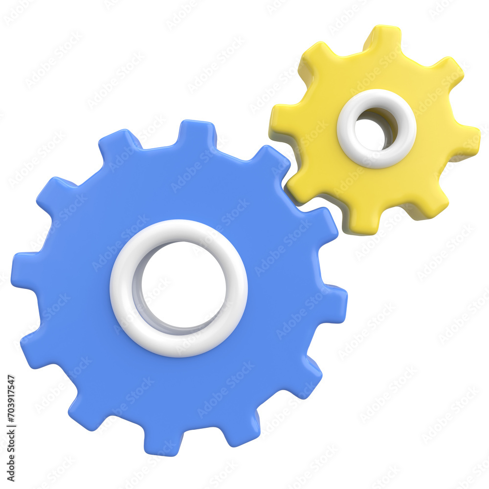 3D gear. Setting icon. 3D illustration. 3D gear. Setting icon. 3D illustration.