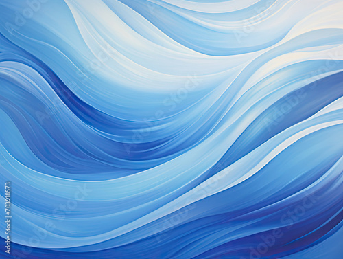 Ocean Symphony, A Visual Masterpiece of Majestic Blue Waves Dancing on Canvas