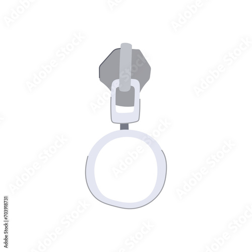 cord zipper puller cartoon. sketch cad, metal fashion, golden brush cord zipper puller sign. isolated symbol vector illustration