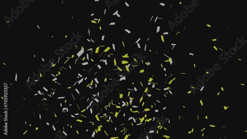 Golden Isolated Confetti party popper Explosion confetti Blast Realistic On Transparent Background  Green Screen  Alpha Matte Channel Perfect For Compositing Into Your cgi Scene. 4K ProRes 4444
