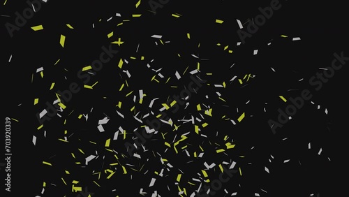 Explosion of Golden and Silver confetti on black background.mov