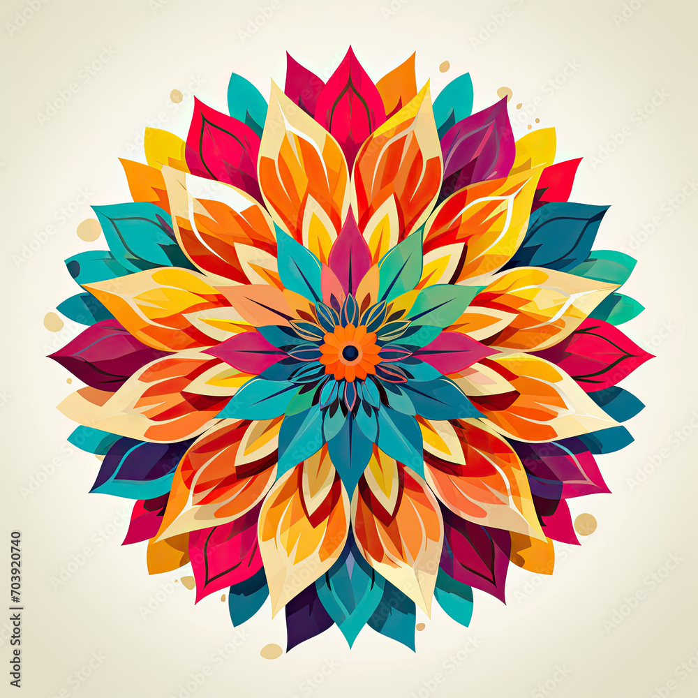 Beautiful, Colorful Flower With Abundant Leaves in Nature Beautiful, Colorful Flower With Abundant Leaves in Nature