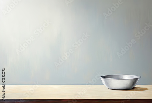 White Bowl on Wooden Table, Simple, Clean, and Classic Dining Setup