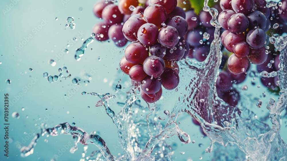 Dancing With Splendor, A Mesmerizing Ensemble of Grapes Submerged in Aquatic Ecstasy
