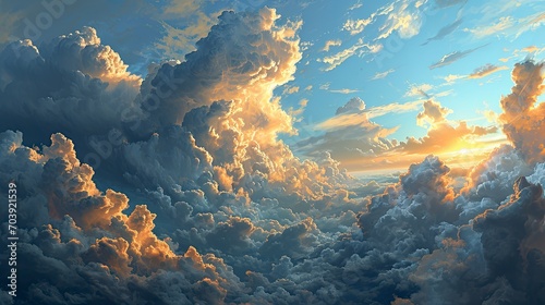 Sunlight Filtering Through Clouds Daw, Background Banner HD © Alex Cuong