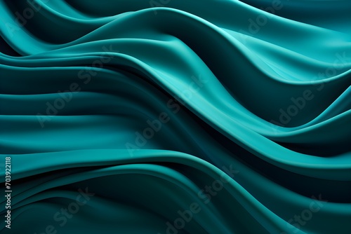 Green wavy background with various silky folds