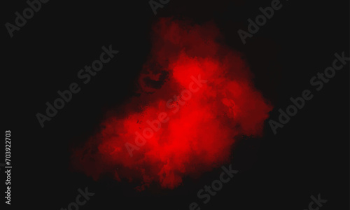 abstract red powder explosion on black background. Red smoke on black. Colorful smoke close-up on a black background. Red cloud of smoke. Red Heart. abstract colored dust explosion