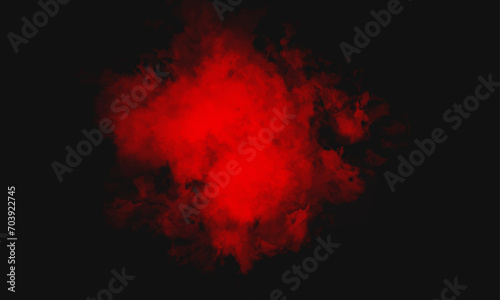 abstract red powder explosion on black background. Red smoke on black. Colorful smoke close-up on a black background. Red cloud of smoke. Red Heart. abstract colored dust explosion