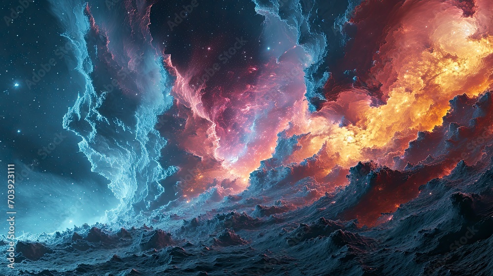 Universe Filled Stars Nebula Galax, Background Banner HD