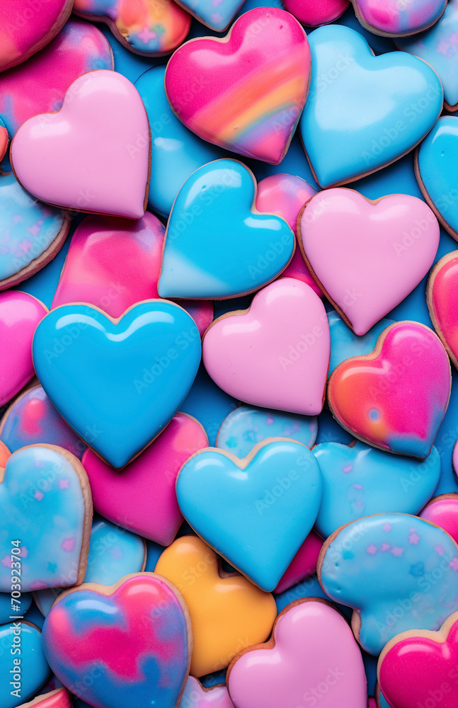 Colorful Heart Cookies
