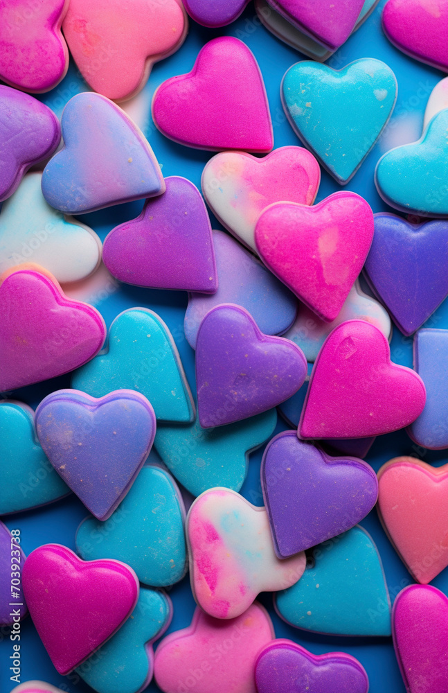 Obraz premium Colorful Heart Cookies 