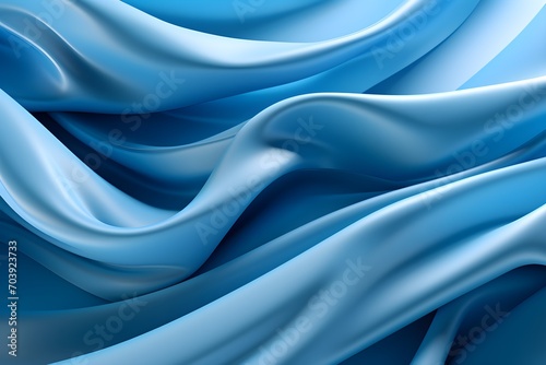 Blue wavy background with various silky folds