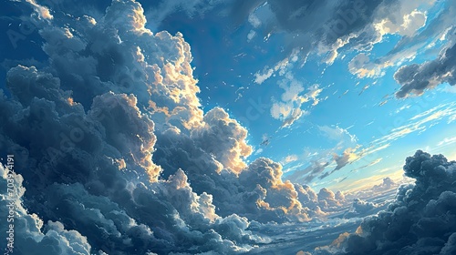 White Fluffy Clouds On Sky Blue  Background Banner HD