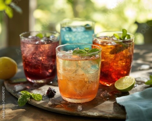 Sip the Spectrum, A Trio of Exquisite Drinks in Radiant Glasses