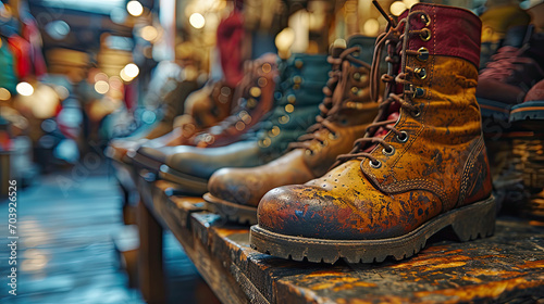 Elegant Boot Collection at a Footwear Boutique