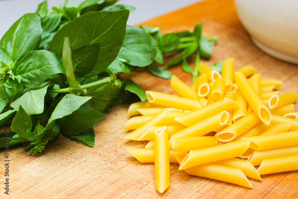 Italian Style Pasta with fresh basil Italian Style Pasta with fresh basil