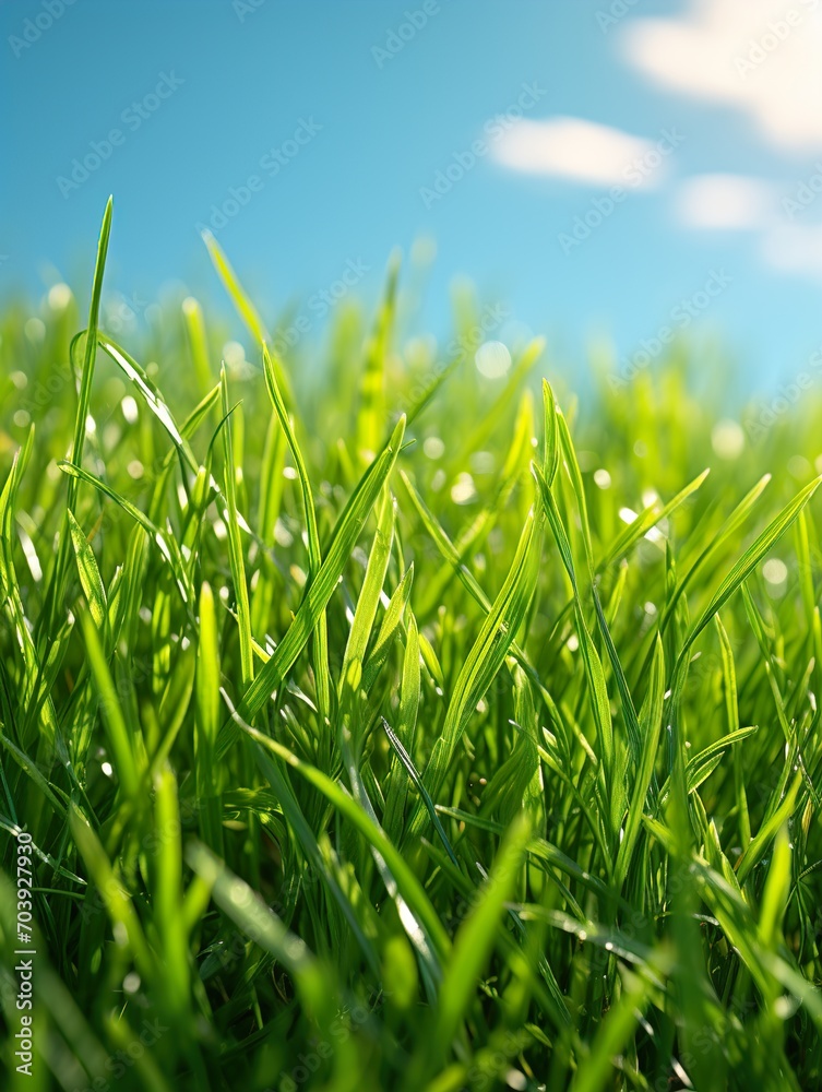 Fototapeta premium green grass and blue sky