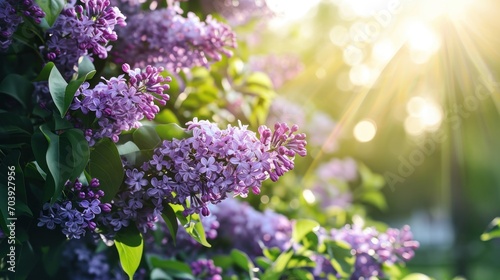A Spectacular Symphony of Lilacs  Natures Spellbinding Canvas Illuminated by the Golden Rays