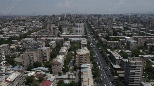 Yerevan, Armenia, buildings, streets, parks, people, life, summer, holiday, city, aerial, sunny, beautiful, panoramic, capital city, Europe, Vacation, center, cascade, University, day, urban