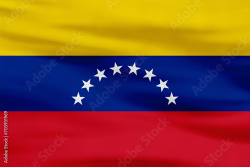 Venezuela Flag - Yellow, Blue, Red Horizontal Stripes with Stars photo