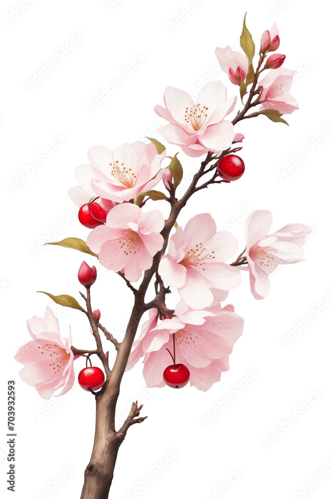  beautiful  blooming cherry tree in spring
