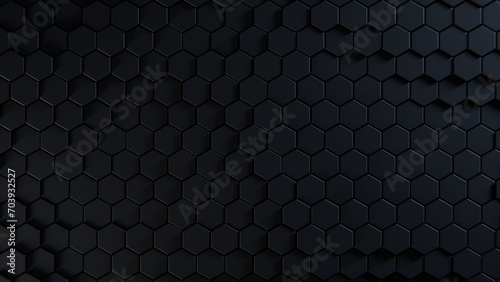 Abstract 3D Metalic Hexagons Background Top View