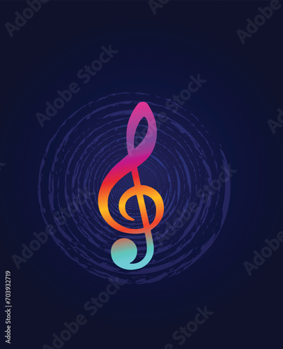 colorful treble clef music sign vector illustration photo