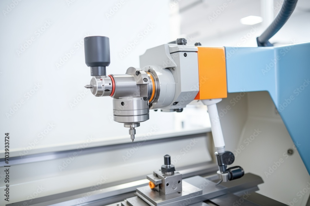 cnc lathe machine crafting metal parts with robotic control