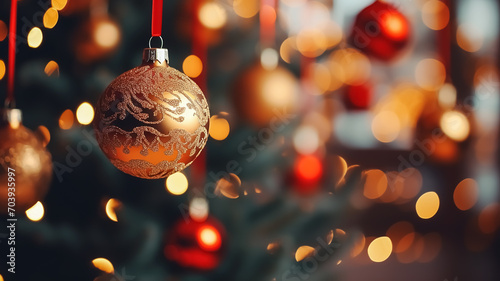 Weihnachtsbaum Schmuck und Geschinke photo