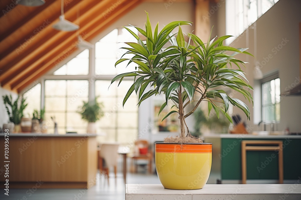 large indoor plant adding greenery to the environment