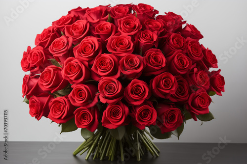 Red roses bouquet, festive roses