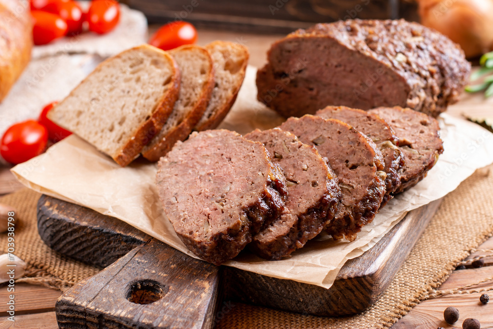 Sekana Pecene - Czech Meatloaf, combination of ground beef and pork, eggs, soaked bread, and a variety of spices such as marjoram and cumin.