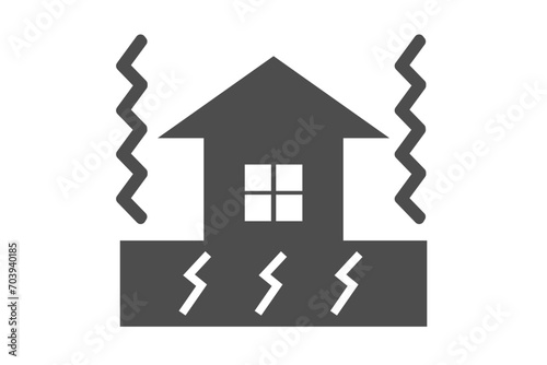 家と地震のアイコン